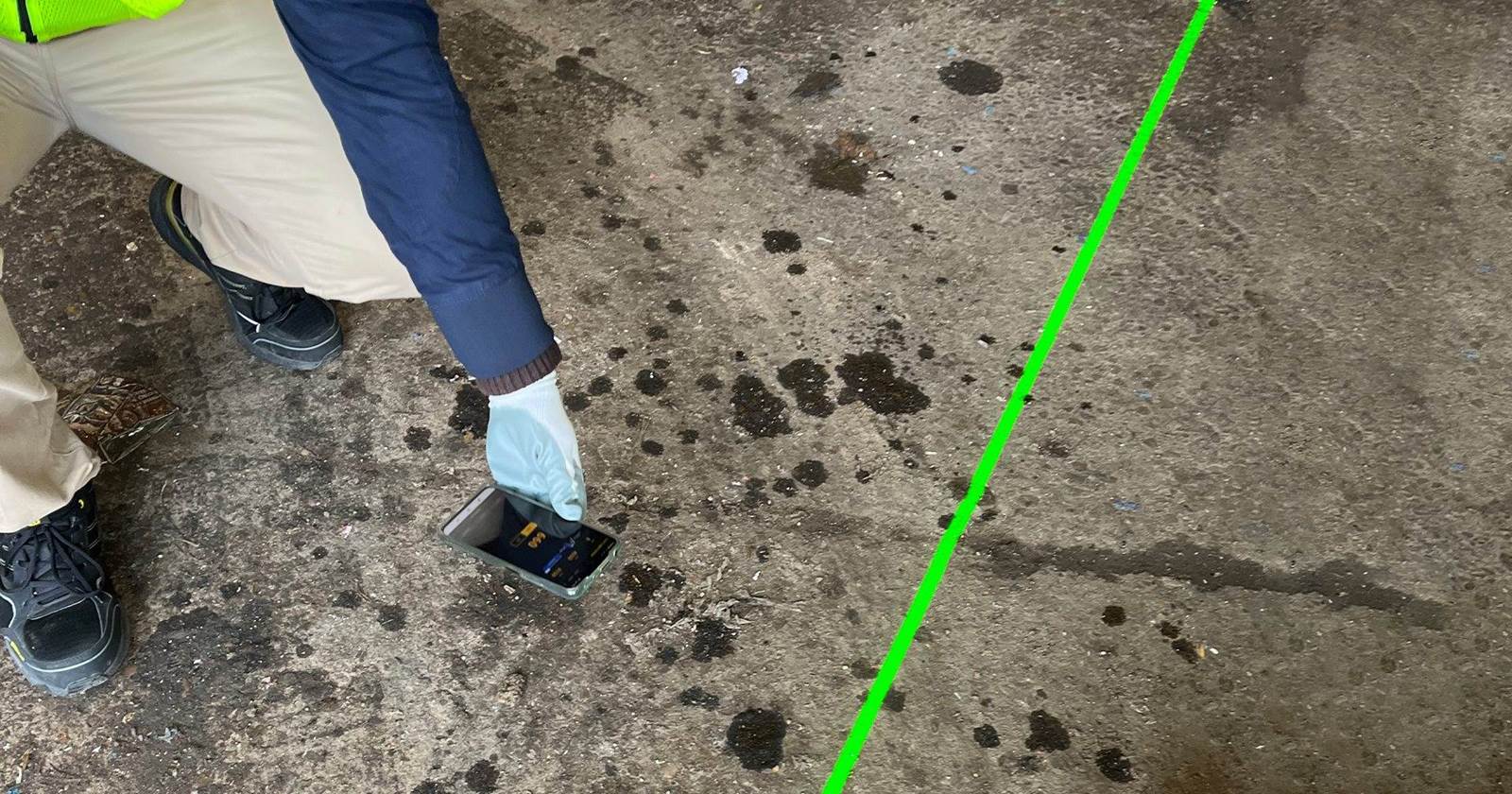 Proyectar con láser cuando no es posible pintar en el marcaje de suelo